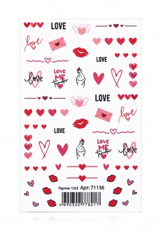 Переводные наклейки для дизайна ногтей Любовь с первого взгляда