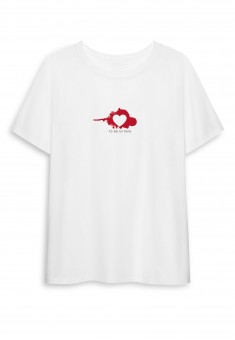 Tshirt with Heart milky with heart and inscription