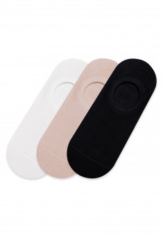 Set of Short Womens Socks MilkBeigeBlack