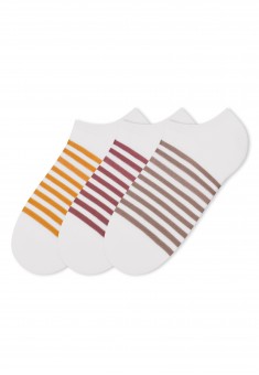 Набор укороченных женских носков в полоску цвет охрамоккотерракотовый