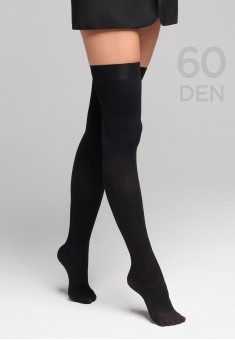 SB601 Ribbed Tight KneeHighs 60 den black one size 1 pair per pack
