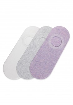 Set of Shortened Womens Socks milky  lavender melange  gray melange
