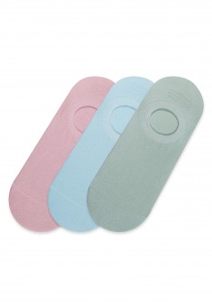 Set of Shortened Womens Socks pink  blue  mint 