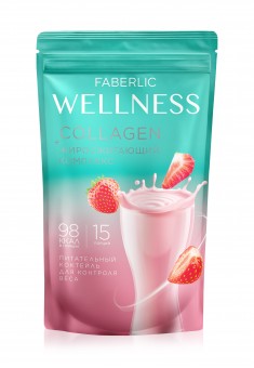 Протеиновый коктейль с коллагеном и жиросжигающим комплексом Wellness вкус Клубника