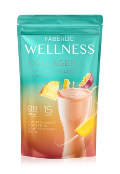 Протеиновый коктейль с коллагеном и жиросжигающим комплексом Wellness вкус Тропические фрукты