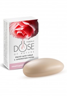 Мыло для лица с ароматом розы Dose of Nature