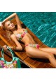 Top de bikini pushup color turquesa con estampado