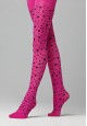 Leopard patterned tights for kids 50 DEN raspberry
