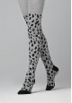 Leopard patterned tights for kids 100 DEN grey