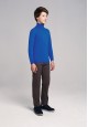  Boys High Collar Knit Jumper bright blue