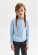 Knitted jumper for girl light blue