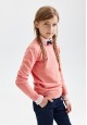 Knitted jumper for girl coral