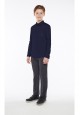 Embroidered shirt for boy dark blue
