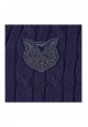 Knitted sleeveless jacket for boy dark blue