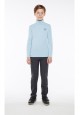 Embroidered poloneck for boy light blue