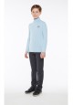 Embroidered poloneck for boy light blue