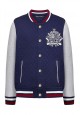 Embroidered jersey bomber for boy dark blue