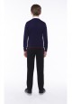Knitted jumper for boy dark blue