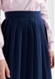 Calflength pleated skirt for girl dark blue