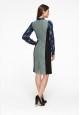 Lurex boucle dress with eco suede panels multicoloured