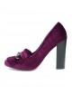 Womens Violet block heel pumps burgundy