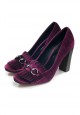 Womens Violet block heel pumps burgundy