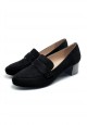 Womens Olivia block heel loafers black