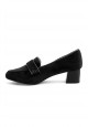 Womens Olivia block heel loafers black
