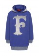 Girls lengthened hoodie bright blue
