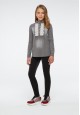 Girls denim lace blouse grey