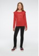 Girls lurex jersey leggings black