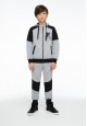 Boys jersey trousers with embroidery on front grey melange