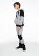 Boys jersey trousers with embroidery on front grey melange
