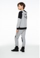 Boys jersey trousers with embroidery on front grey melange