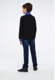 Boys denim texture trousers dark blue