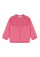 Baby Girl openwork knit cardigan bright pink