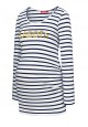 Womens long sleeve jersey top whiteblue