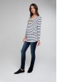 Womens long sleeve jersey top whiteblue