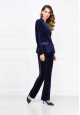 Piped Trousers dark blue
