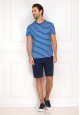 Mens striped Tshirt bright blue