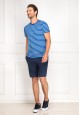 Mens striped Tshirt bright blue