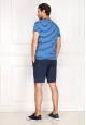 Mens striped Tshirt bright blue