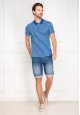 Mens Striped Polo Shirt bright blue