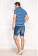 Mens Striped Polo Shirt bright blue