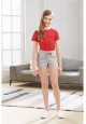 Girls Shorts light grey melange