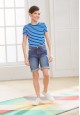 Boys Striped Tshirt bright blue