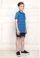 Boys Striped Polo shirt bright blue