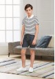 Boys Striped Polo Shirt white