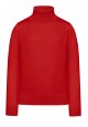Girls High Collar Knit Jumper red