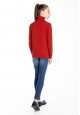 Girls High Collar Knit Jumper red